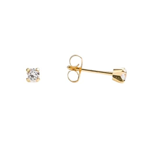 Studex Sensitive Cubic Zirconia Studs, 3mm, Gold-Plated Post