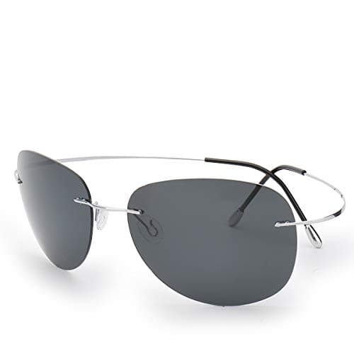 Qi Song Ultra-Light Flexible Pure Titanium Rimless Sunglasses