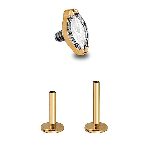FINE4U Internally Threaded Titanium Flat-Back, 16G, 6mm and 8mm