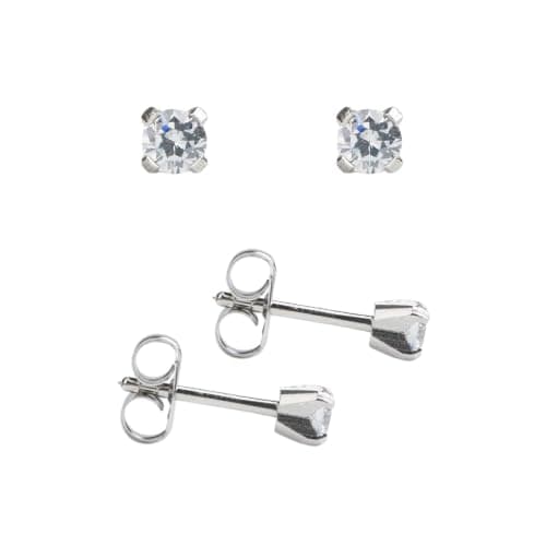 Studex Sensitive Cubic Zirconia Studs, 6mm