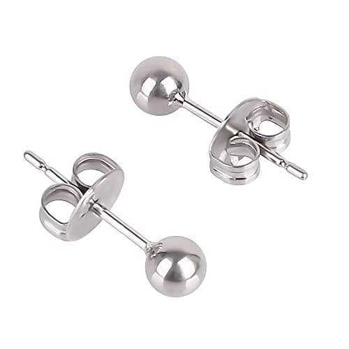 VGACETI Pure Titanium Ball Post Studs, 3mm and 4mm