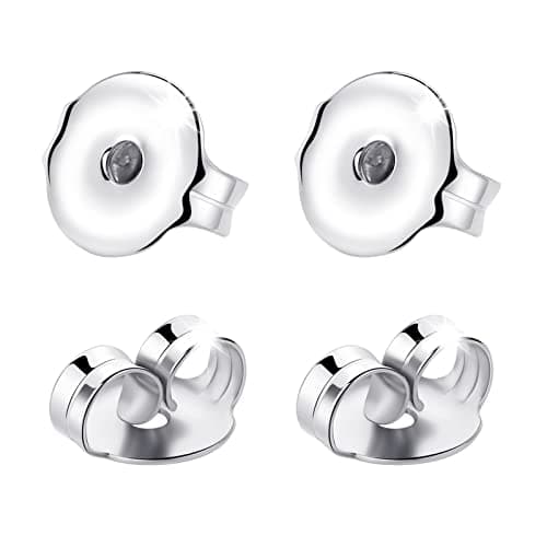 VGACETI Pure Titanium Earring Backs, 6mm x 7mm (2 pairs)