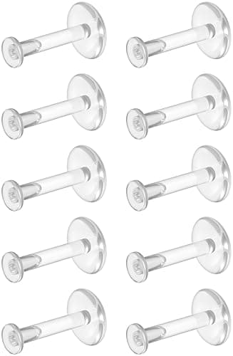 WildVibe Clear Flat-Back Plastic Studs, 18g, 6mm