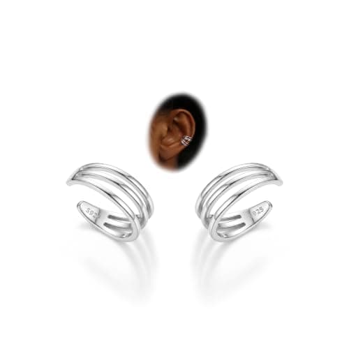 Subiceto Sterling Silver CZ Ear Cuff, gold-plated