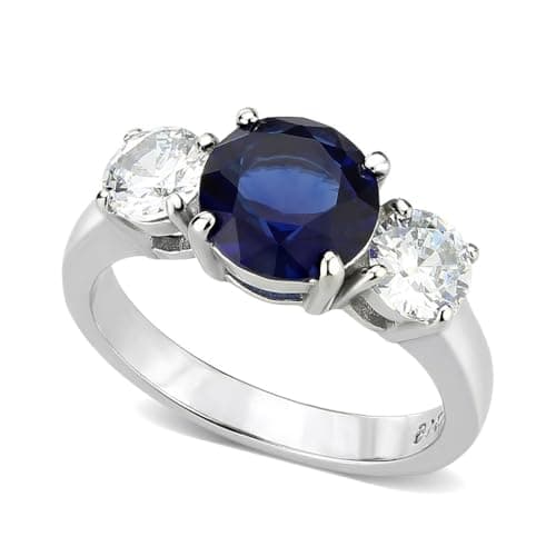 Pure Ziva 316L Stainless Steel Three-Stone CZ Ring