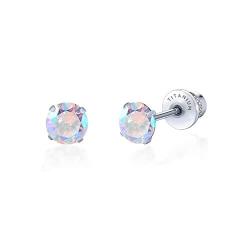 Limerencia F136 Titanium Screw-Back Flat-Back CZ Studs (20G)