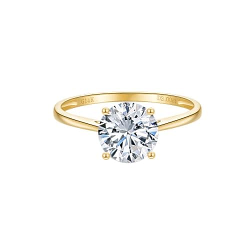LynChoe IGI-Certified Lab-Grown Diamond Ring, 14K Yellow Gold
