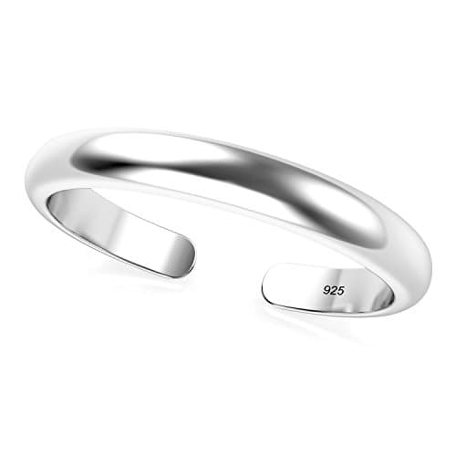 Metal Factory Sterling Silver Plain Dome Toe Band, 2mm