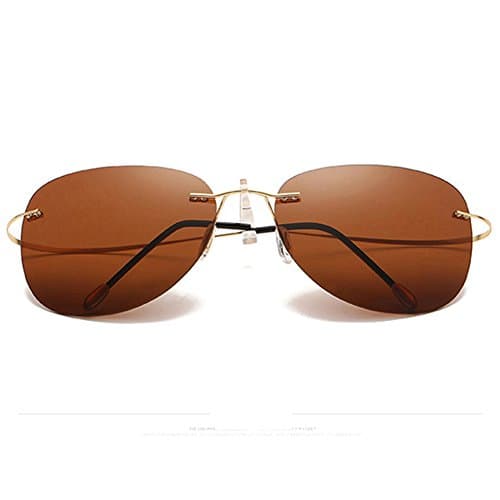 No-Screw Rimless Titanium Polarized Sunglasses