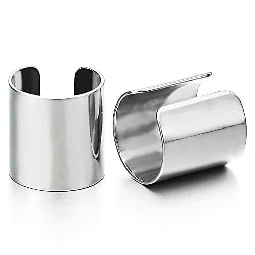 COOLSTEELANDBEYOND Stainless Steel Ear Clip, 2 pieces