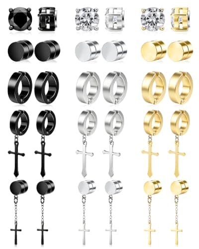 ONESING Magnetic Studs, Hoops and Dangles, 15 Pairs