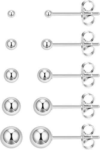 HANCAO Extra-Long Post Ball Studs, 316L, 5 pairs