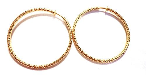 Clip-On Textured Hoops, 2.25 inch