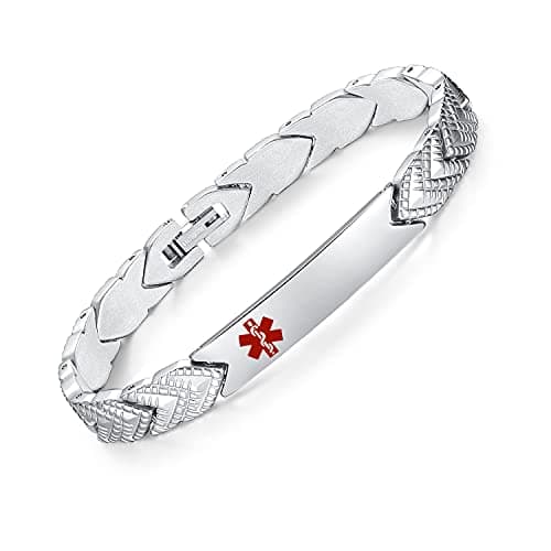 LinnaLove Titanium Medical Alert Bracelet, Narrow