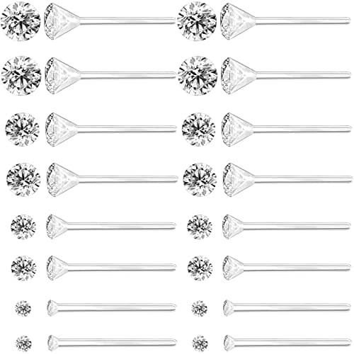 OwlkOrmy Plastic Studs with Silicone Backs, 8 Pairs