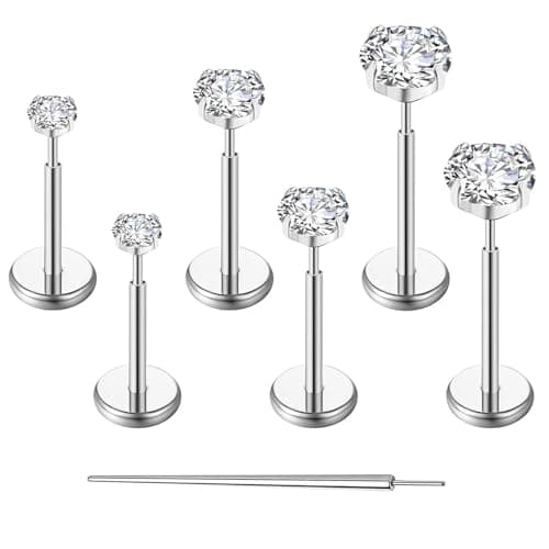Gotumo Threadless Titanium Flat-Back Stud, 20G