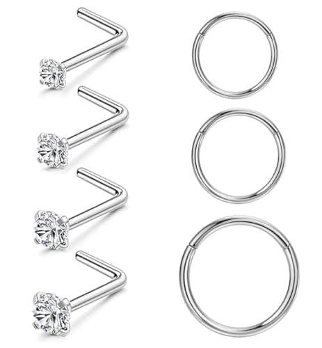 SEEDRILL G23 Titanium Nose Ring Studs, 20G