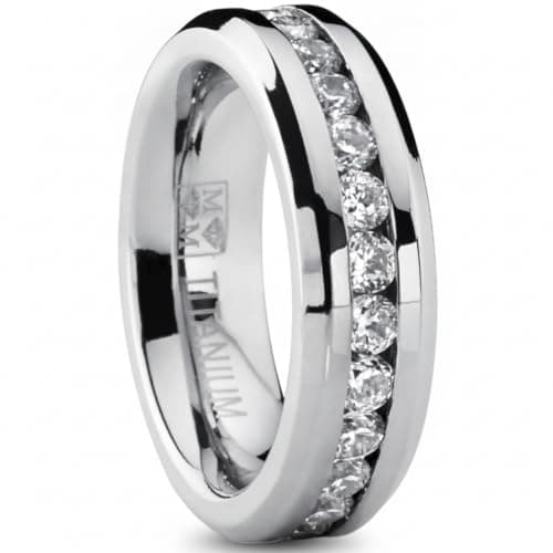 Metal Masters Titanium Eternity Band with CZ, 6mm