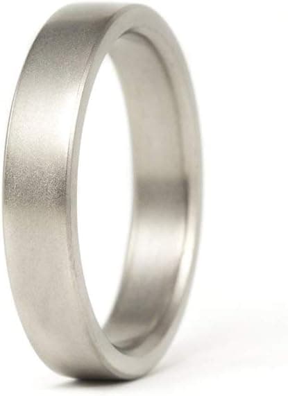 Matte Titanium Flat Wedding Band