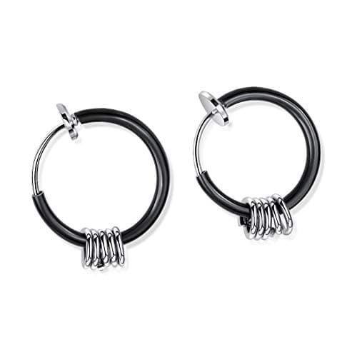 INRENG Stainless Steel Non-Piercing Clip-On Spring Hoops