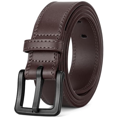 XZQTIVE Metal-Free Leather Belt with Plastic Buckle