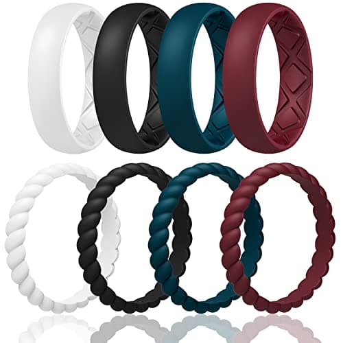 Egnaro Stackable Silicone Bands, 2.5mm and 5.5mm