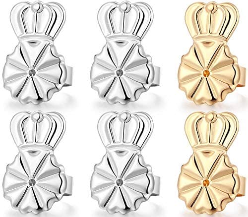 Kouley Adjustable Crown Earring Lifters, 3 pairs