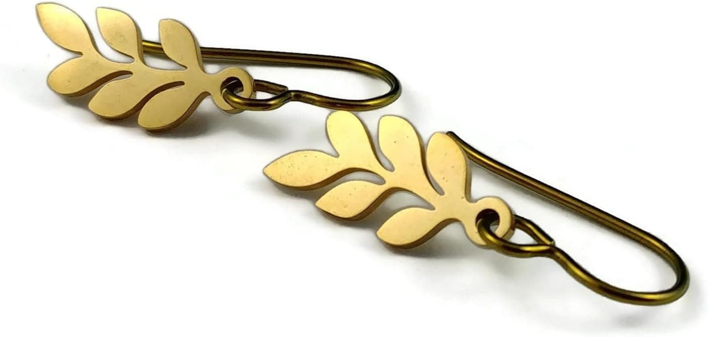 Niobium Botanical Branch Drop Earrings