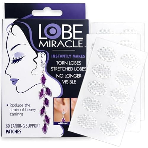 LOBE MIRACLE Clear Earring Support Patches, 60 count