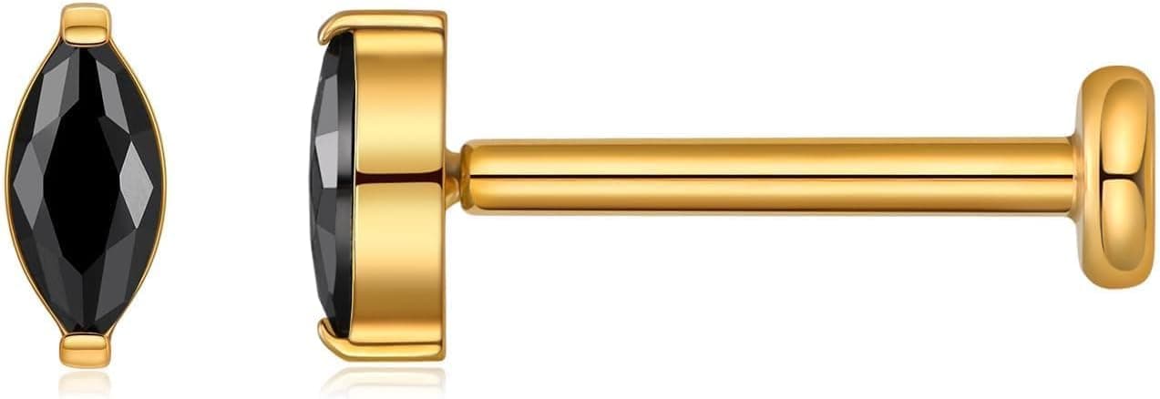 Humorrap ASTM F136 Titanium Flat Labret Stud, 18G 8mm