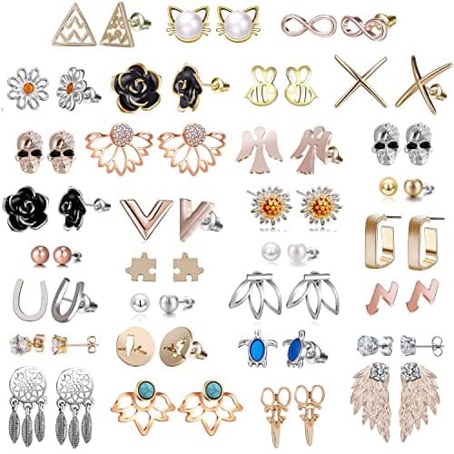 Assorted Stainless Steel Studs, 32 pairs