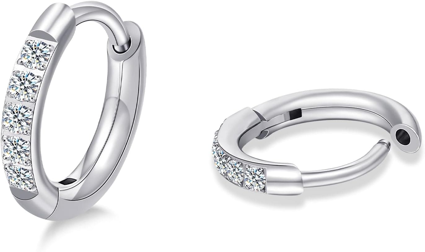 Limerencia F136 Titanium Huggie Hoops with Cubic Zirconia (18G)
