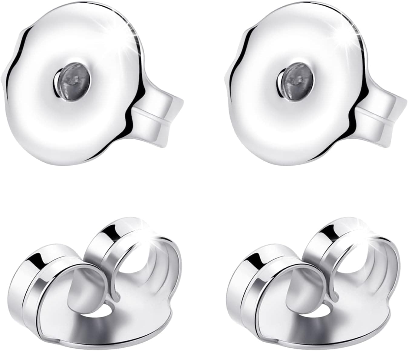 VGACETI Pure Titanium Earring Backs, 6mm x 7mm (2 pairs)