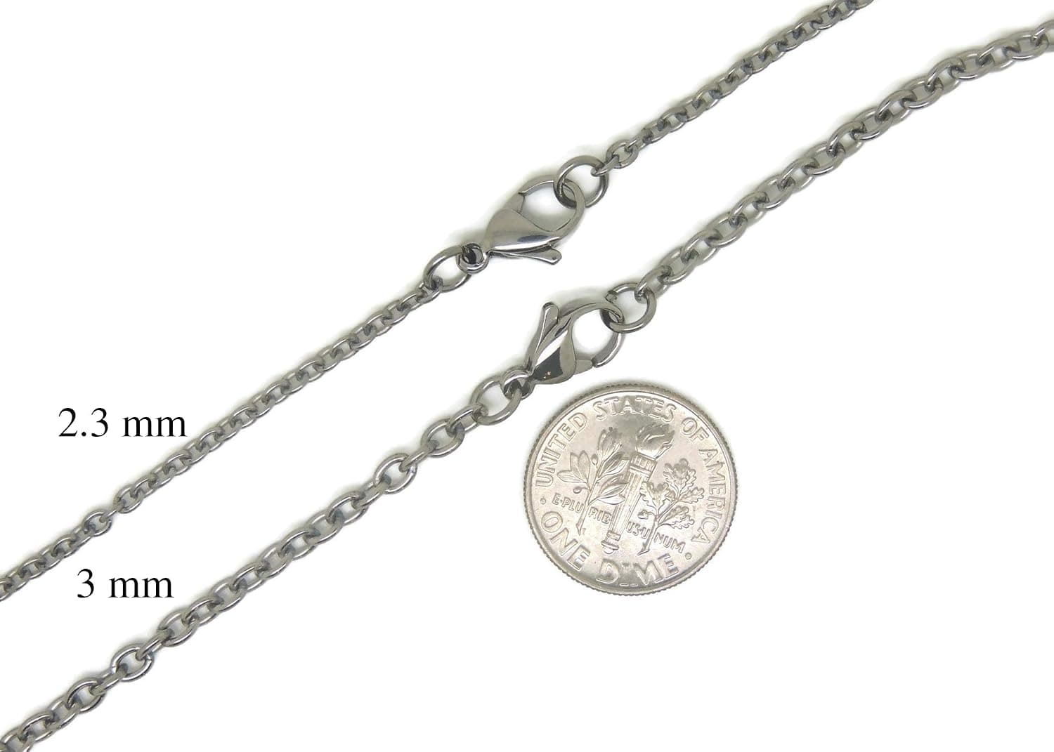 Bedrock Jewelry Titanium Chain, 24 inch / 3mm