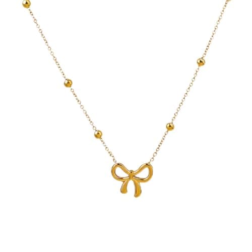 YIJINJER Dainty Bow Pendant Necklace, adjustable