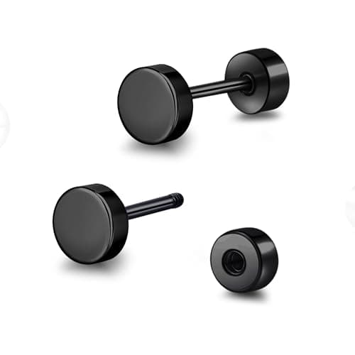 Titanium Screw-Back Flat-Back Dot Studs