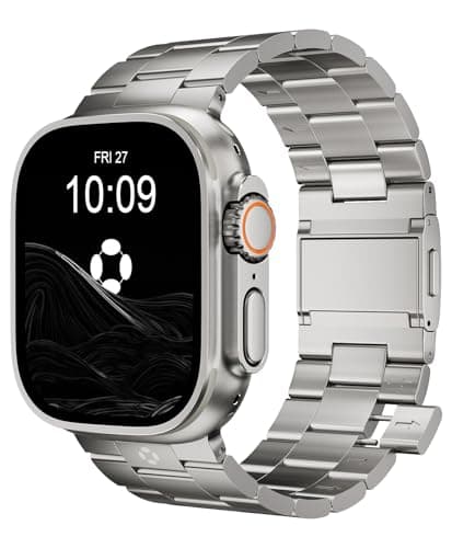 FiNESTONE Titanium Apple Watch Band with Magnetic Clasp, 26mm