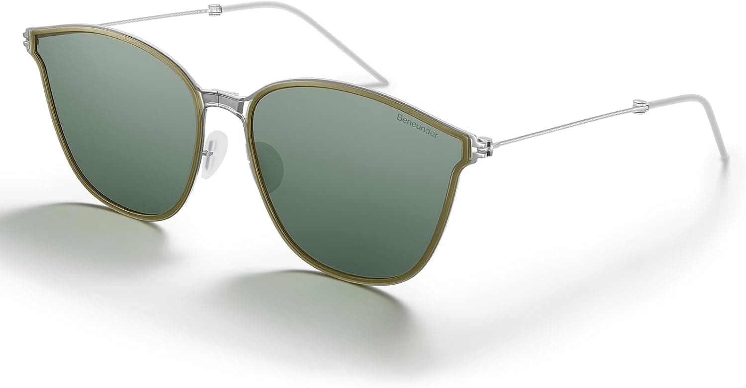 BENEUNDER Foldable Titanium Frame Square Polarized Sunglasses