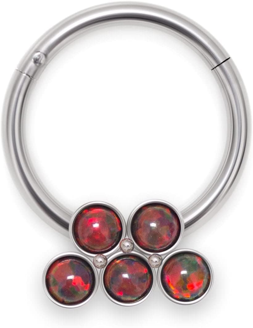 NellySteelPiercing Titanium Septum Clicker, 16G