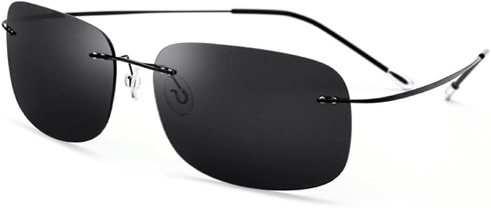 No-Screw Rimless Titanium Polarized Sunglasses