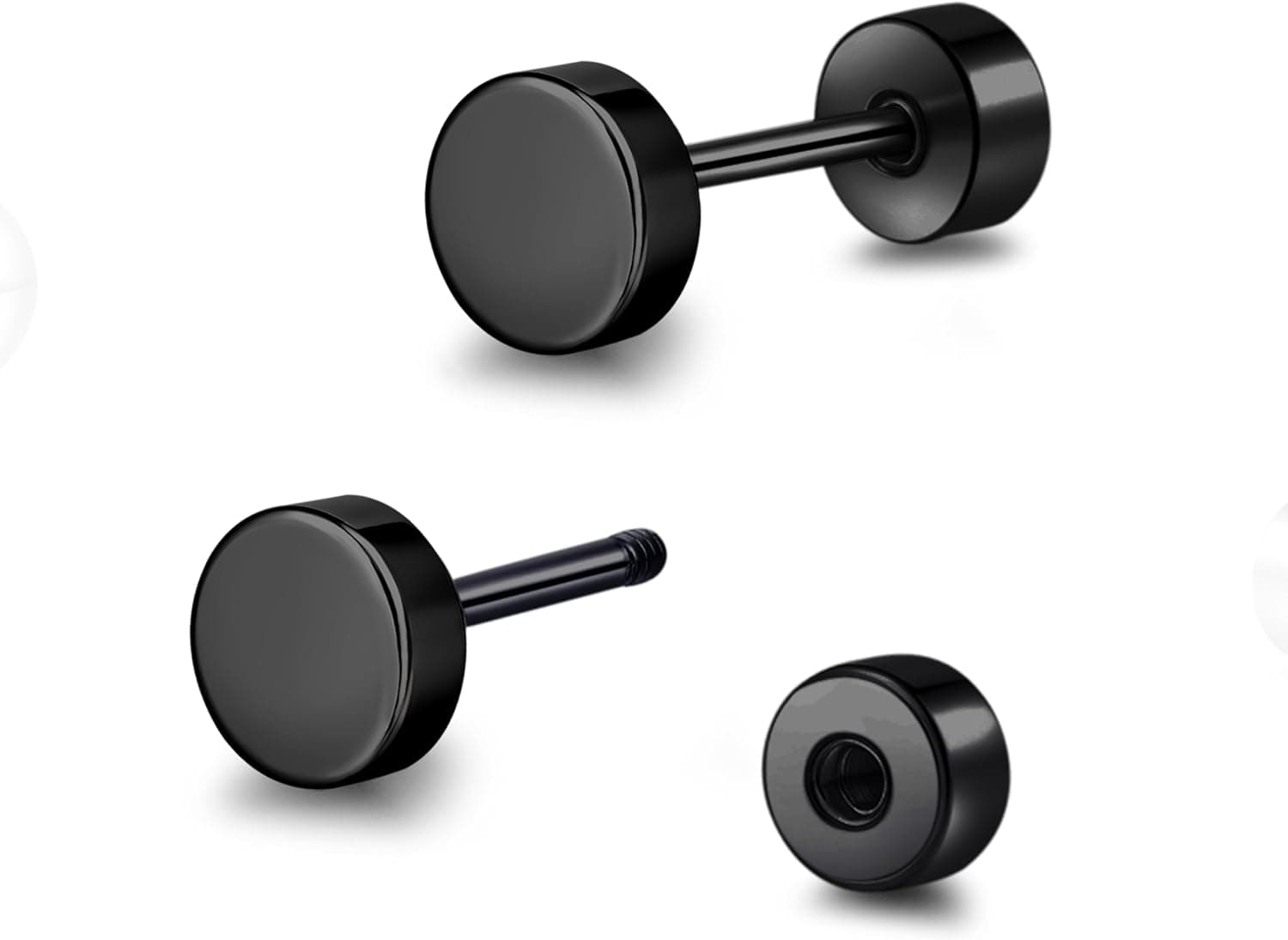 Titanium Screw-Back Flat-Back Dot Studs