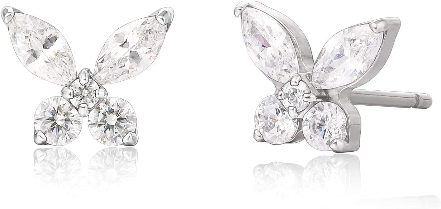 Limerencia F136 Titanium Butterfly CZ Cluster Studs
