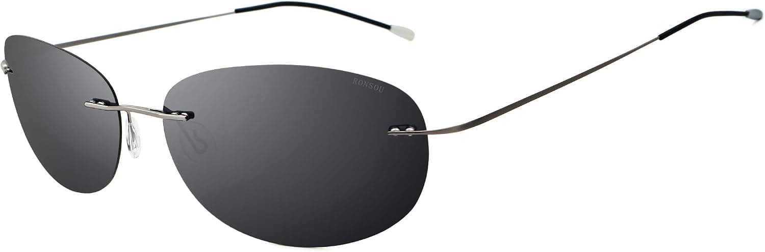 RONSOU Ultralight Rimless Titanium Polarized Sunglasses