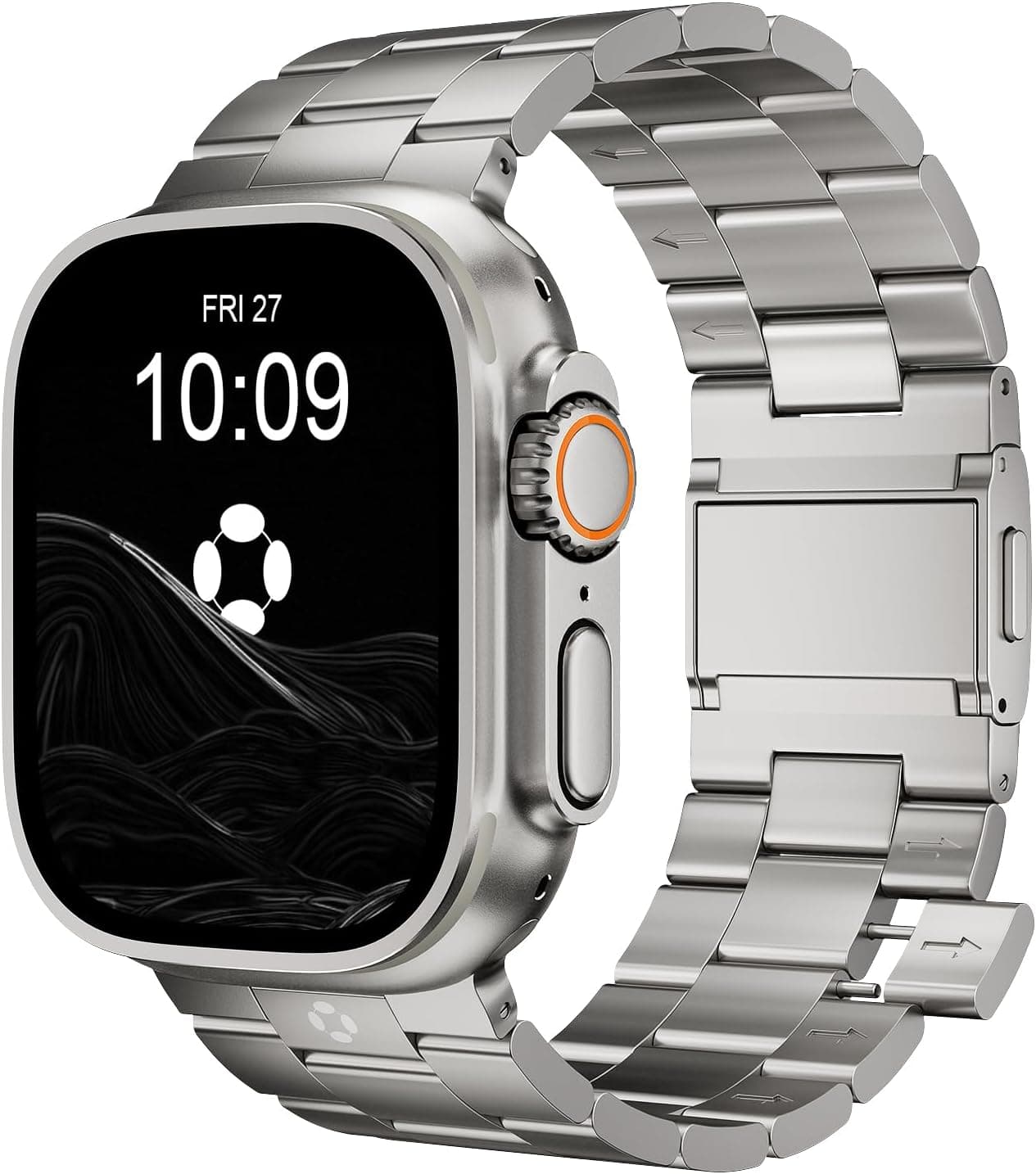 FiNESTONE Titanium Apple Watch Band with Magnetic Clasp, 26mm
