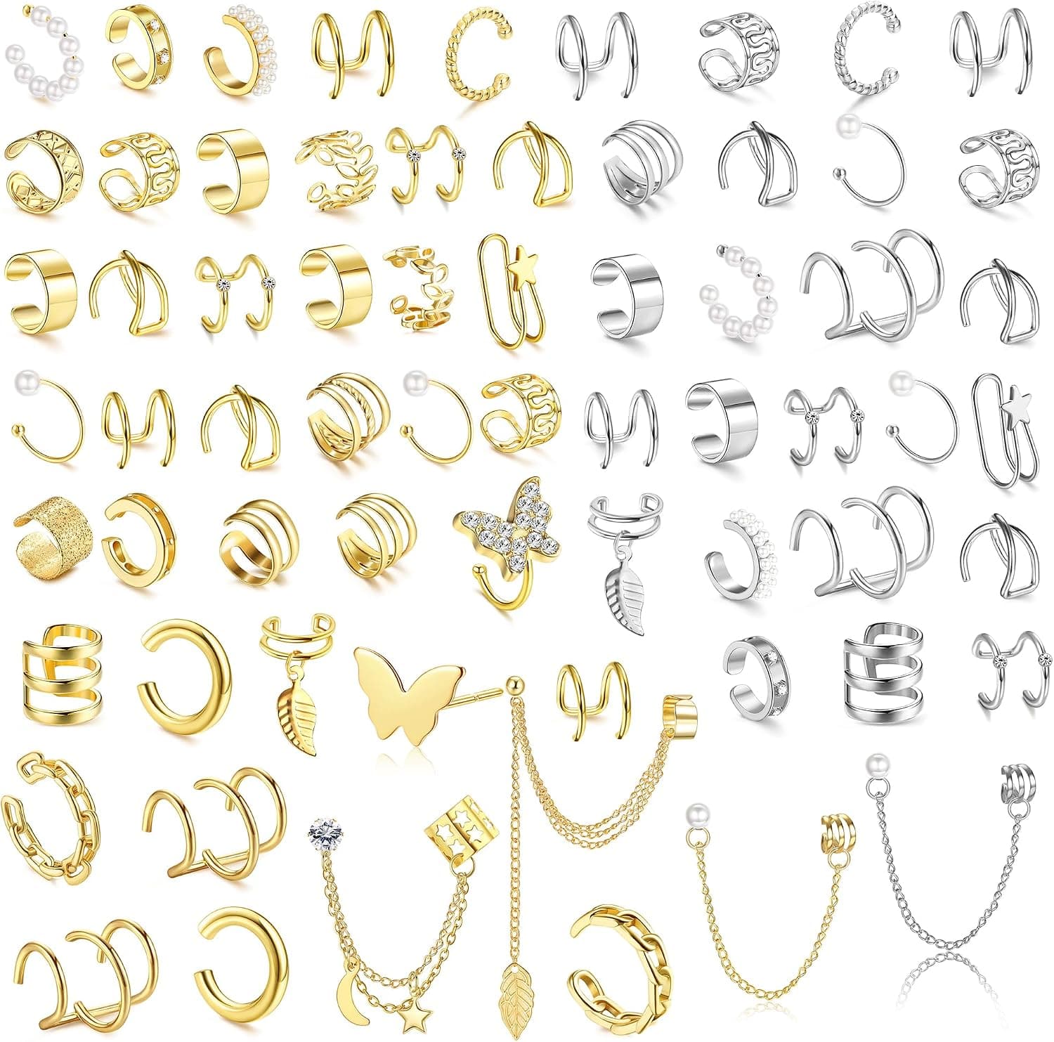BESTEEL Non-Piercing Ear Cuffs, 66 pieces