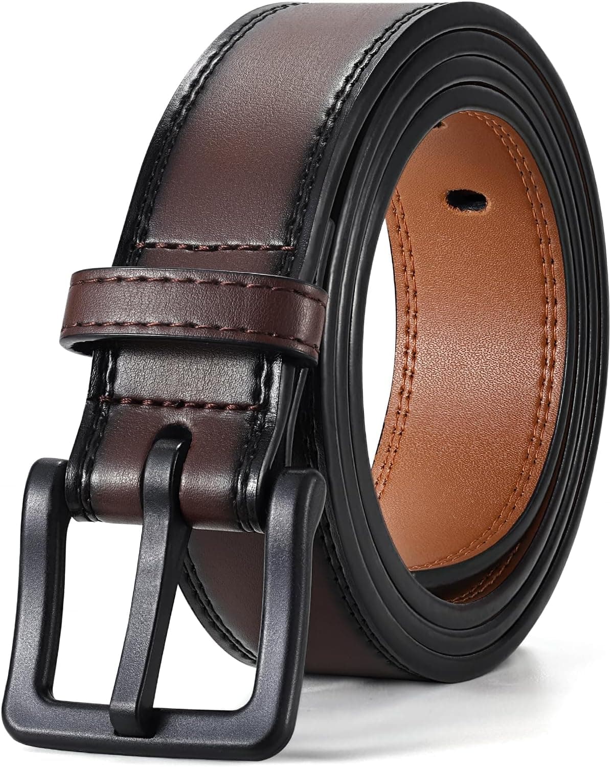XZQTIVE Metal-Free Leather Belt with Plastic Buckle